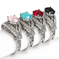 Vintage Elegance Gemstone Ring - Adjustable