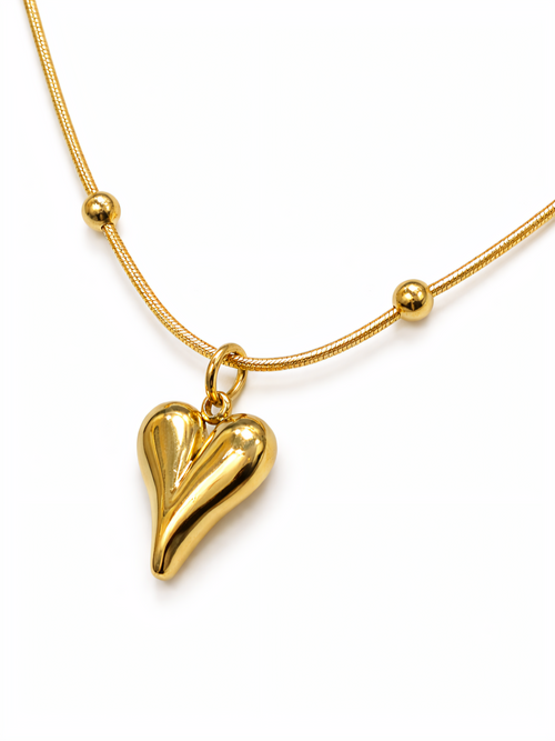 Gold Heart Pendant Necklace